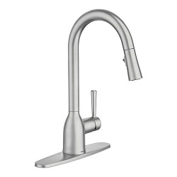Kitchen Faucet, Single Handle, Spot-Resistant STAINLESS (quick mount with integrated supply tubes) Moen ADLER