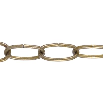 Chain, #10 Single Loop, Chandelier, Brass, Mfg. # 51080(50), sold by the footl