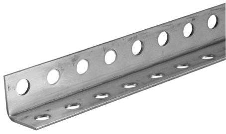 Perforated Angle, Plated Steel, 1-1/4