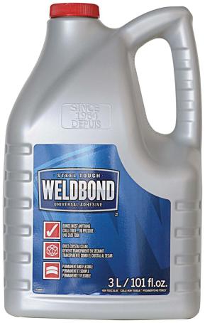 Weldbond Adhesive, Interior/Exterior, 3 liter
