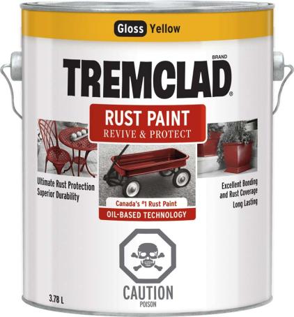 Tremclad Rust Paint, Yellow, 3.78 liter