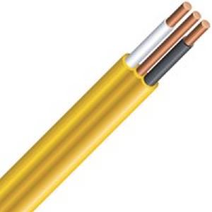 Wire, Electrical, 12/2 NMD90, Yellow, 10 meter coil
