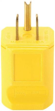 Electrical Plug, 3-Prong, HD Quick Grip,15 Amp/125 Volt, YELLOW