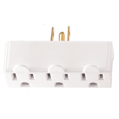 Cube Tap, 3-Outlet, WHITE
