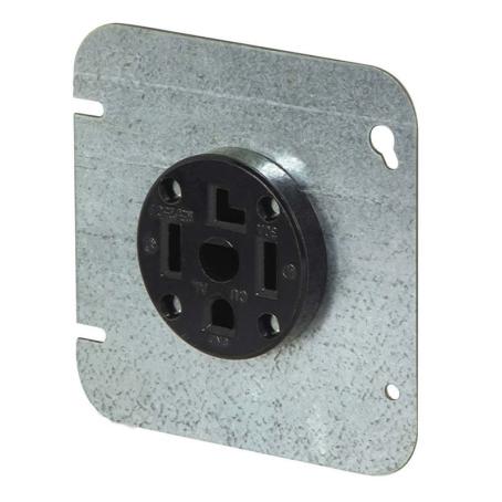 Receptacle, Dryer, with Cover Plate, 30A / 125-250V