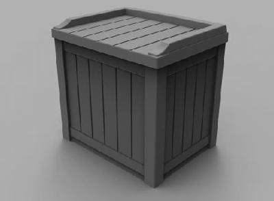 Deck Seat/Storage Box, Suncast, 83 liter, GREY