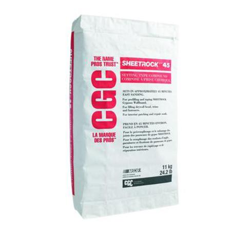 Drywall Patching Compound, Setting-Type, Sheetrock 45, 11 kg bag, CGC
