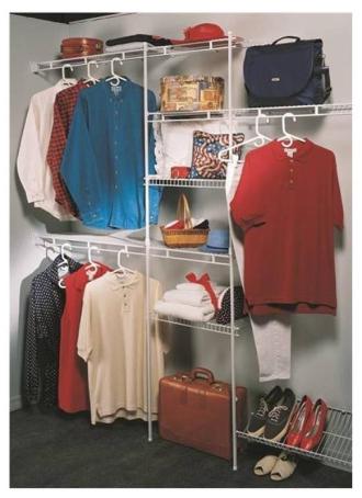 Closet Organizer, adjustable 5 ft - 8 ft, WHITE, Closetmaid